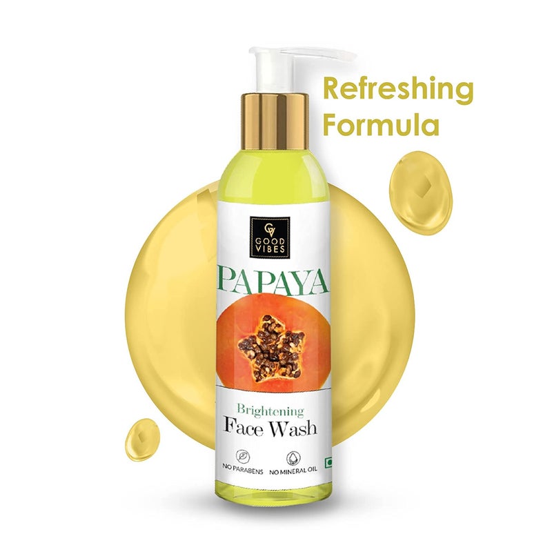 Good Vibes Papaya Face Wash | Gentle Exfoliation & Deep Cleansing | Removes Impurities & Dead Cells | Controls Oil & Refreshes Skin | Suitable for All Skin Types | 6.76 Fl Oz (200ml) - Image 3